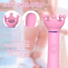 / Sunfo - 2in1 mellbimbó vibrátor (pink)