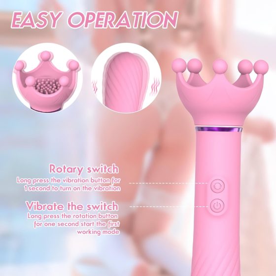 / Sunfo - 2in1 mellbimbó vibrátor (pink)