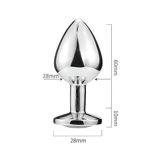 Sunfo - fém anál plug lila kővel (ezüst)