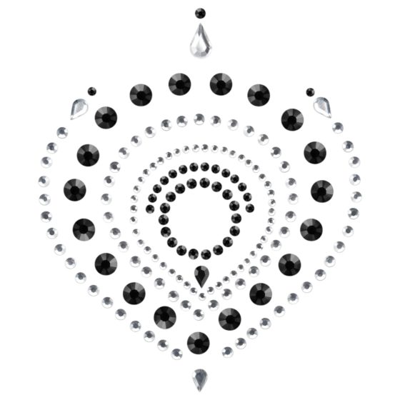 Csillogó gyémántok intim ékszer szett - 3 részes (fekete)