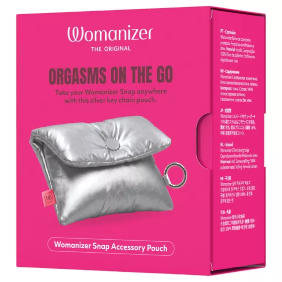 Womanizer Snap - tárolótasak kulcstartóval (ezüst)
