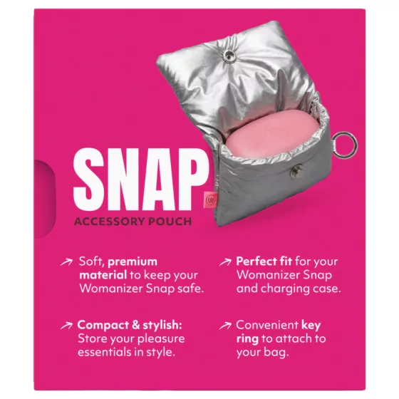 Womanizer Snap - tárolótasak kulcstartóval (ezüst)