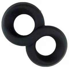   Pulselock Taur - dupla pénisz- és heregyűrű (fekete) - 20mm