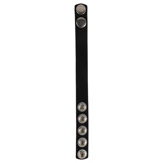 Pulselock Forge - állítható patentos szilikon péniszgyűrű (fekete) - 228mm