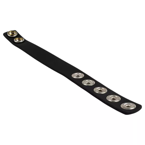 Pulselock Forge - állítható patentos szilikon péniszgyűrű (fekete) - 228mm