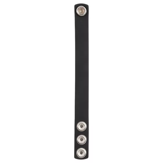Pulselock Forge - állítható patentos szilikon péniszgyűrű (fekete) - 200mm