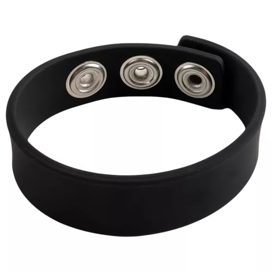Pulselock Forge - állítható patentos szilikon péniszgyűrű (fekete) - 200mm