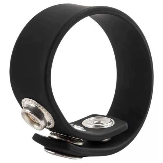 Pulselock Forge - állítható patentos szilikon péniszgyűrű (fekete) - 200mm