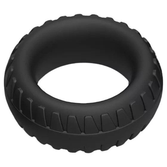 Pulselock Forge - abroncs mintás szilikon péniszgyűrű (fekete) - 30mm