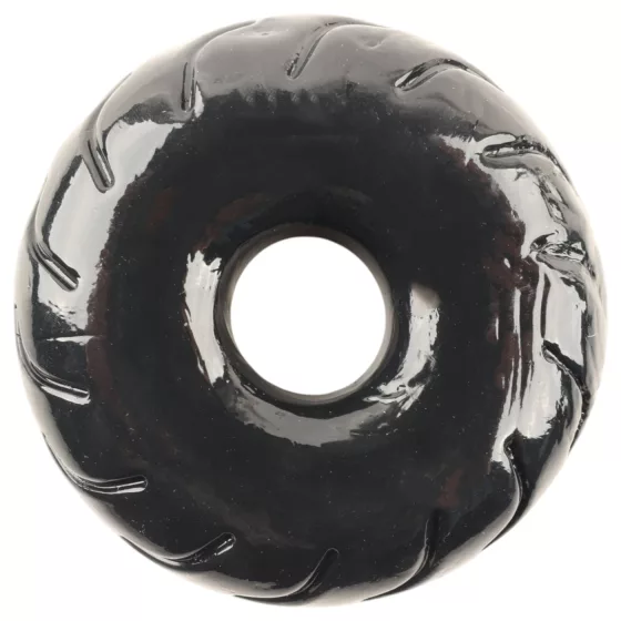 Pulselock Forge - fekete kerék mintás TPE péniszgyűrű (19 mm)