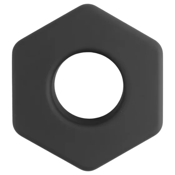 Pulselock Forge - fekete csavaranya formájú szilikon péniszgyűrű (22 mm)