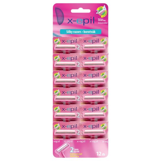 X-Epil Silky - 2 pengés borotva gumis nyéllel (12db)