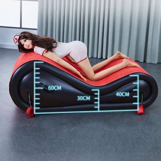 Magic Pillow - Felfújható BDSM bútor - bilincsekkel - nagy (piros)