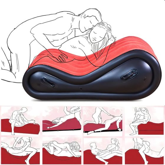 Magic Pillow - Felfújható BDSM bútor - bilinccsel - nagy (piros)