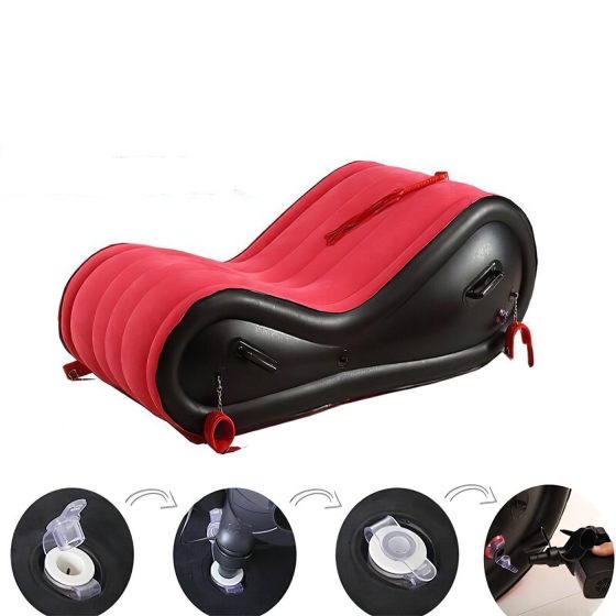 Magic Pillow - Felfújható BDSM bútor - bilinccsel - nagy (piros)