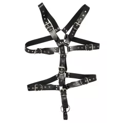 ZADO - fekete bőr férfi testhám body (S-L)
