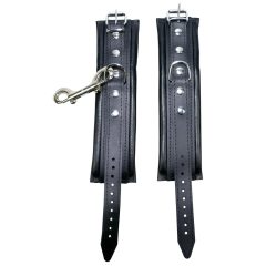 ZADO - bőr csukló bilincs és karabiner (fekete)