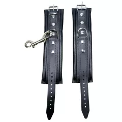 ZADO - bőr csukló bilincs és karabiner (fekete)