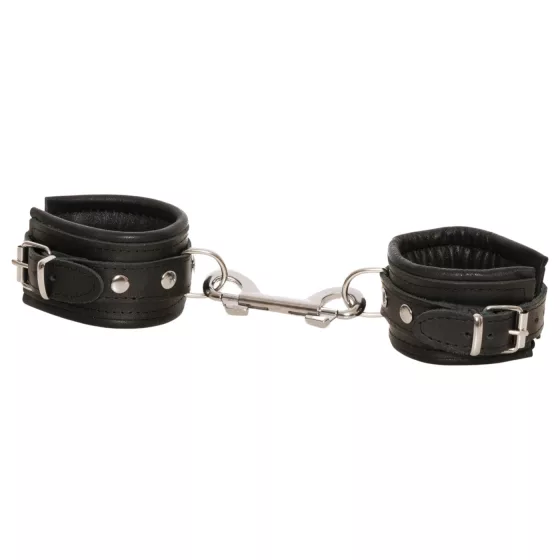 ZADO - bőr csukló bilincs és karabiner (fekete)