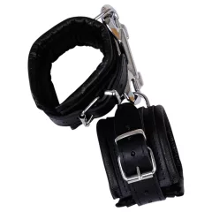 ZADO - bőr csukló bilincs és karabiner (fekete)
