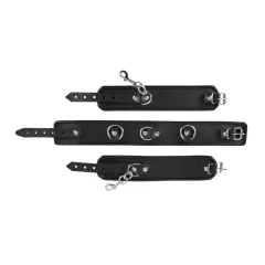 ZADO - bőr nyakörv bilinccsel (fekete)