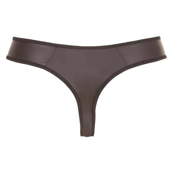 Svenjoyment - fényes férfi tanga strasszos cipzárral (fekete)