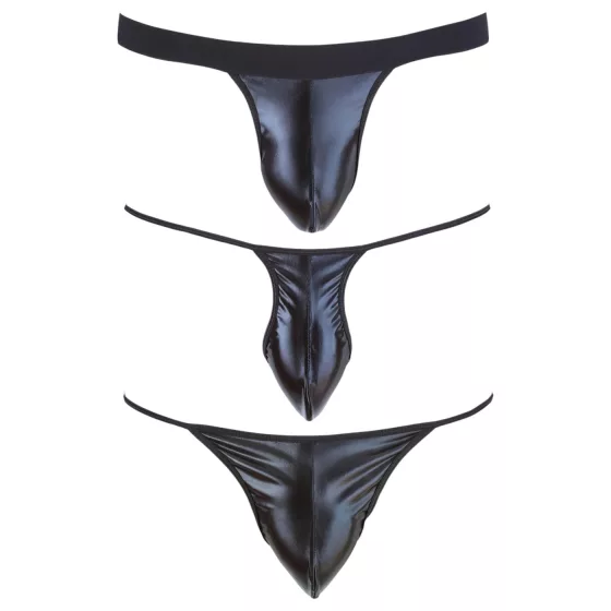 Svenjoyment - fekete férfi tanga szett, 3 részes (S-L)