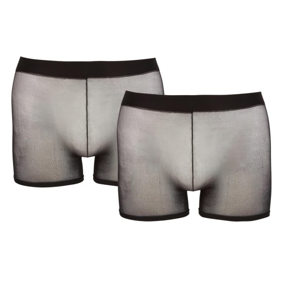Svenjoyment - átlátszó boxer szett - fekete (2 részes) S-L