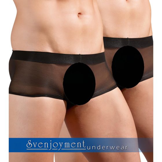 Svenjoyment - átlátszó boxer szett - fekete (2 részes) S-L
