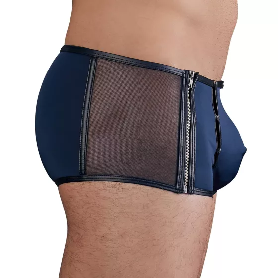 NEK - fekete fűzős-necc betétes férfi boxer (kék)
