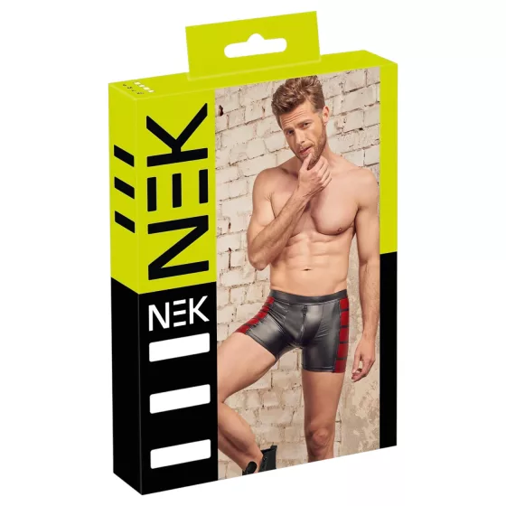 NEK - piros oldal betétes cipzáras boxer (fekete)