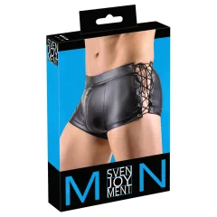 Svenjoyment - oldalt fűzős fényes férfi boxer (fekete)