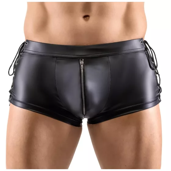 Svenjoyment - oldalt fűzős fényes férfi boxer (fekete)