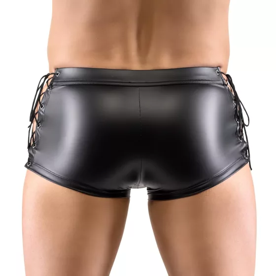 Svenjoyment - oldalt fűzős fényes férfi boxer (fekete)