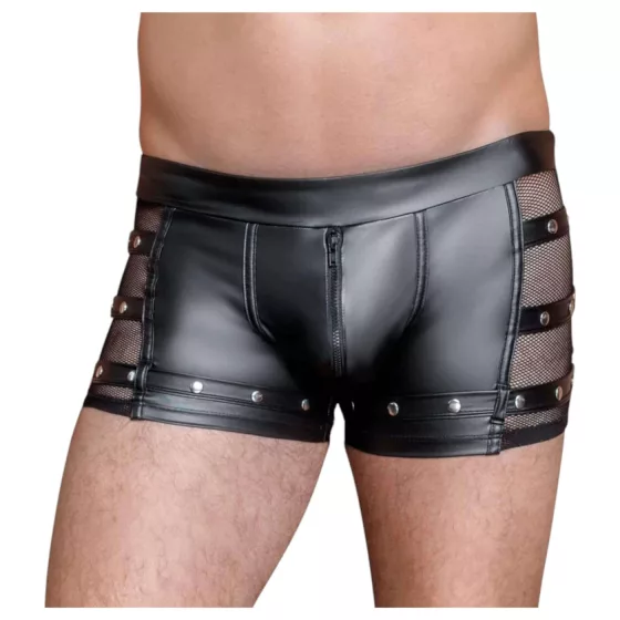 NEK - szegecses, cipzáras boxer (fekete)