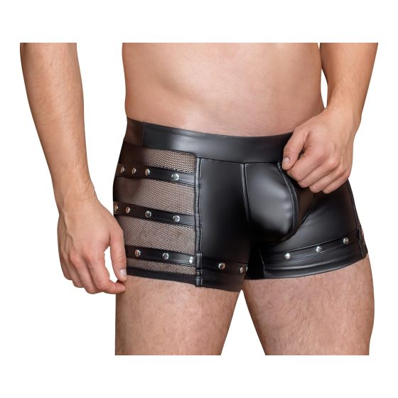 NEK - szegecses, cipzáras boxer (fekete)