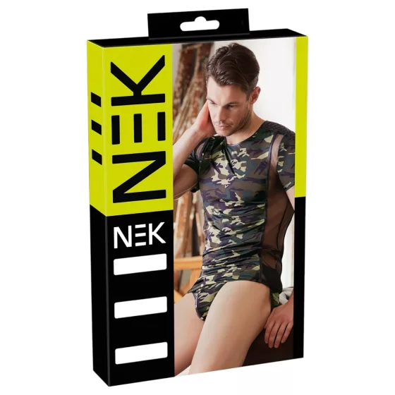 / NEK - terepmintás férfi póló, ajándék (zöld-barna)