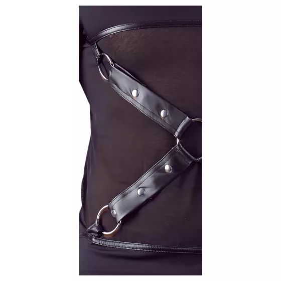 / NEK - keresztpántos hosszúujjú férfi felső (fekete)