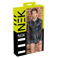 / NEK - kígyóbőr mintás, kapucnis férfi felső (fekete)