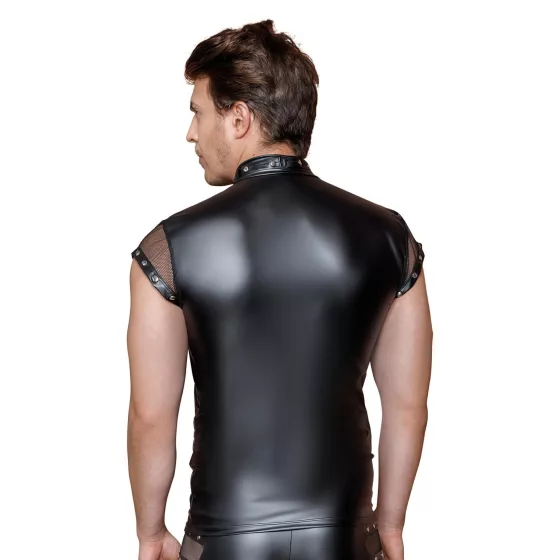 / NEK - szegecses, necc betétes férfi felső (fekete)