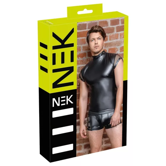 / NEK - szegecses, necc betétes férfi felső (fekete)
