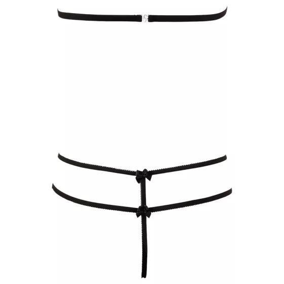 Cottelli - nyitott csipkeszett (fekete)