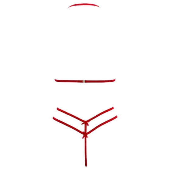 Cottelli - nyitott, csipke melltartó szett (piros)