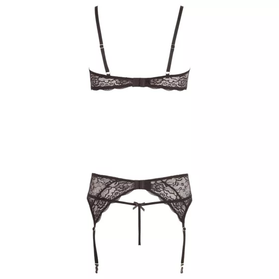 / Abierta Fina - csillogó csipke varázs - melltartó szett (fekete)