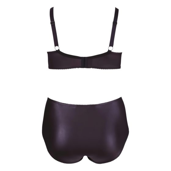 / Cottelli Plus Size - keresztpántos melltartó és bugyi (fekete)