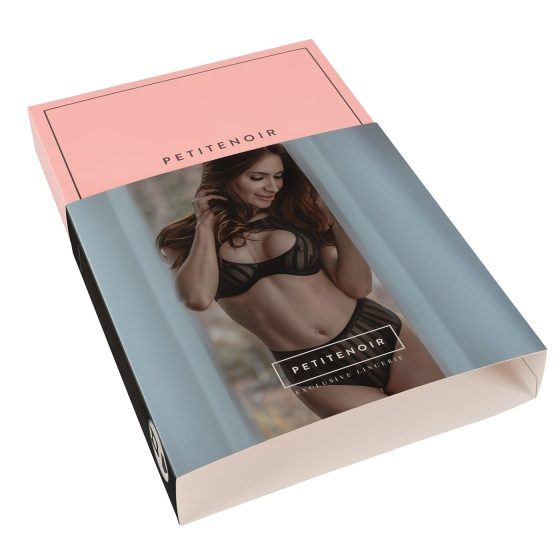 / Petite Noir Exclusive - csíkos melltartó szett (fekete)