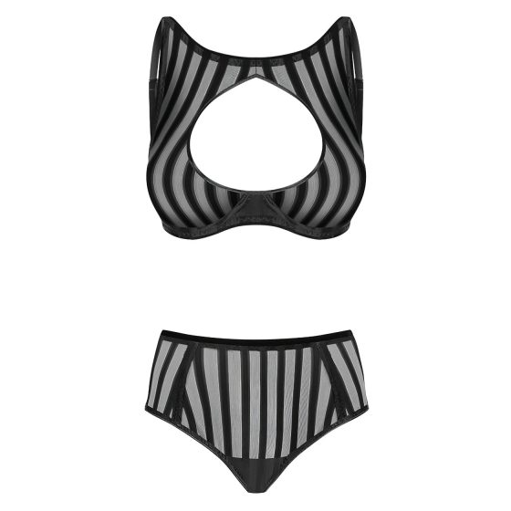 / Petite Noir Exclusive - csíkos melltartó szett (fekete)