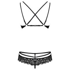   Obsessive 860-SET-1 - rózsás, csipke melltartó szett (fekete)