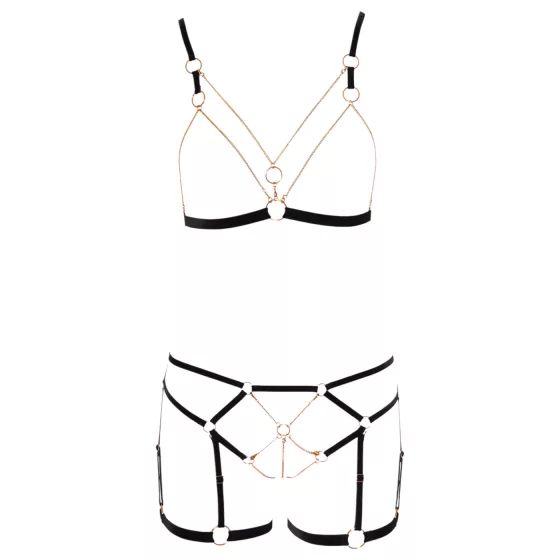 Cottelli - láncos, dísz testhám - 2 részes (fekete)