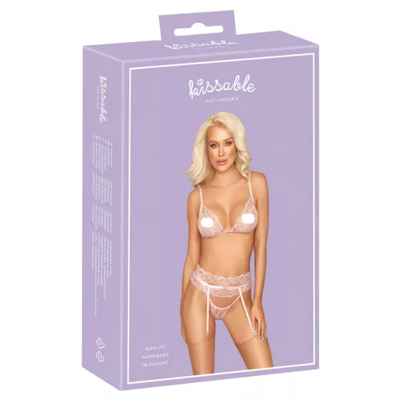 / Kissable - csipke fehérnemű szett (pink)